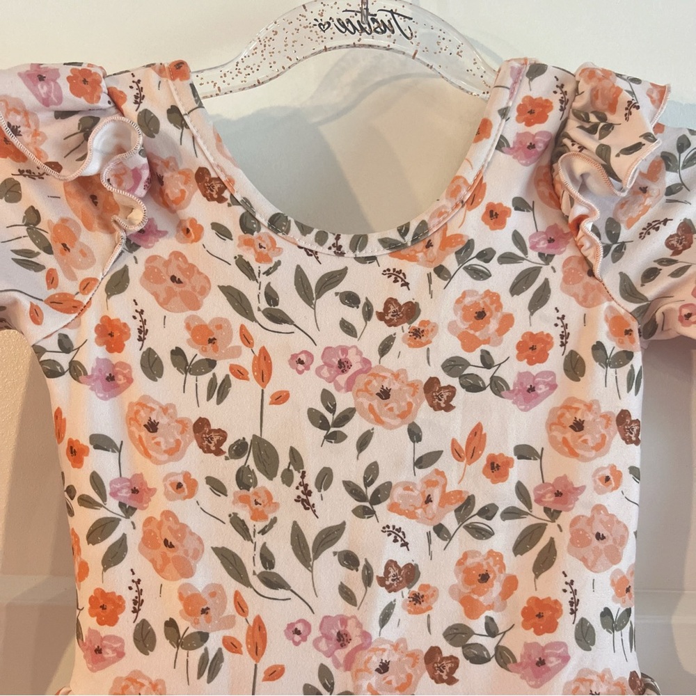 Cheeky Plum Floral Leotard Size 2T - Picture 2 of 5